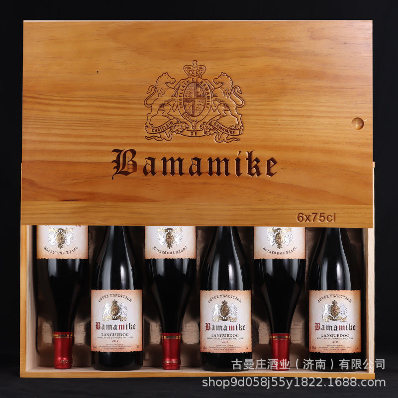 法国原瓶进口红酒木箱装整箱送人干红葡萄酒陈酿礼盒