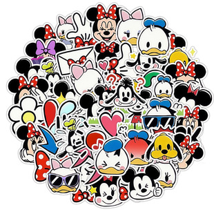 50 New Q Version Donald Duck Expression Pack Stickers, Stationery, Water Cups, Skateboards, Cross-Border Aliexpress Decorative Stickers