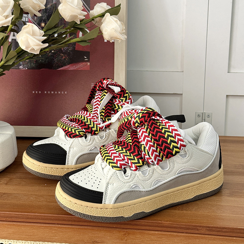 Zapatos de mujer de la escuela de goma suela de látex nicho de diseño retro pareja engrosado pan zapatos deportivos de moda zapatos de hombre