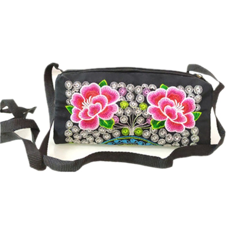 Lote directo de fábrica Yunnan bolso bordado étnico bolso de mano bolso de teléfono móvil monedero moda bolso casual bolsa de puesto de mercado