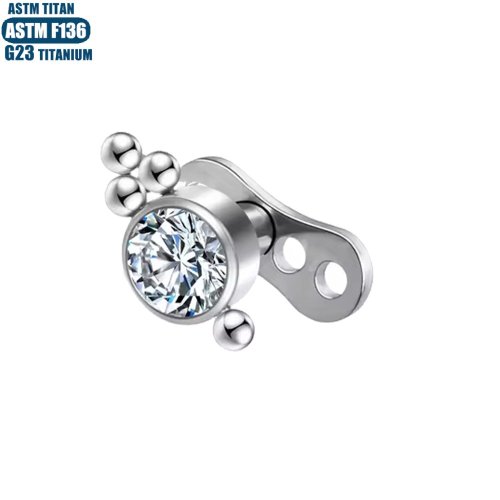 Labret stud lip piercing jewelry styling detail