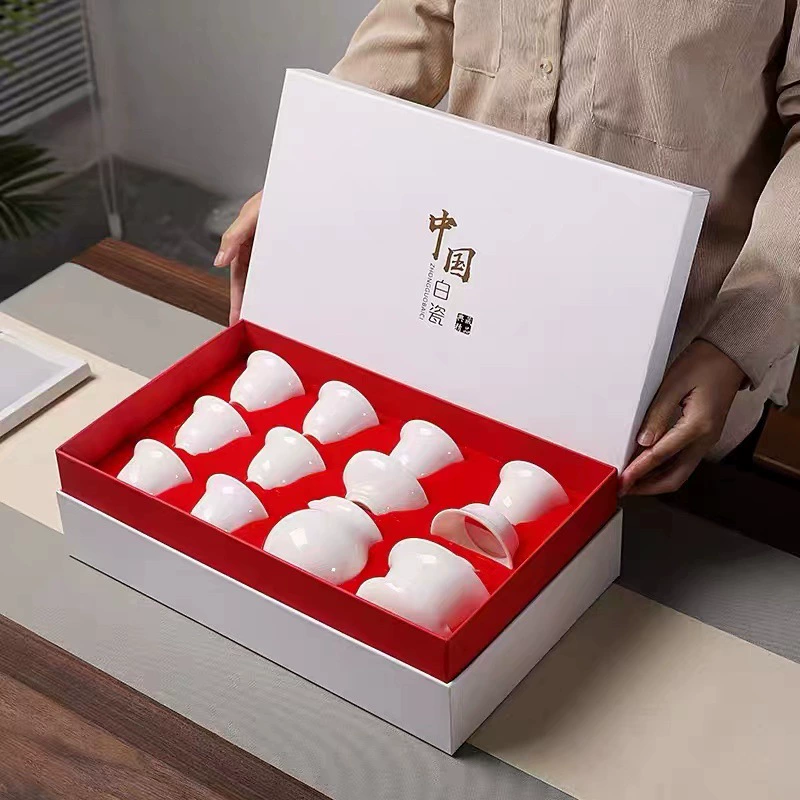 Ceramic tea set for home use, tea cup, gift box in gift box, simple and elegant design