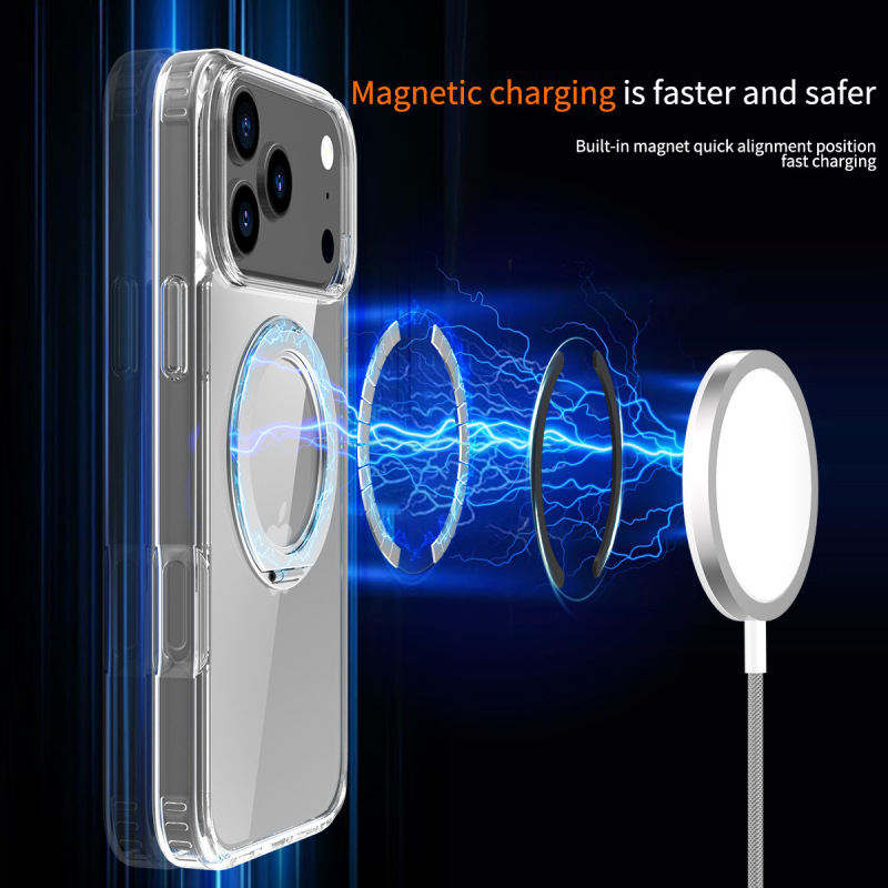 适用iPhone17promax磁吸磨砂透明16plus苹果带旋转隐形支架手机壳|undefined