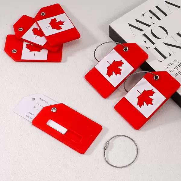 Canadian National Maple Leaf Luggage Tags Wholesale Silicone Luggage Tags Travel Check-In Tags