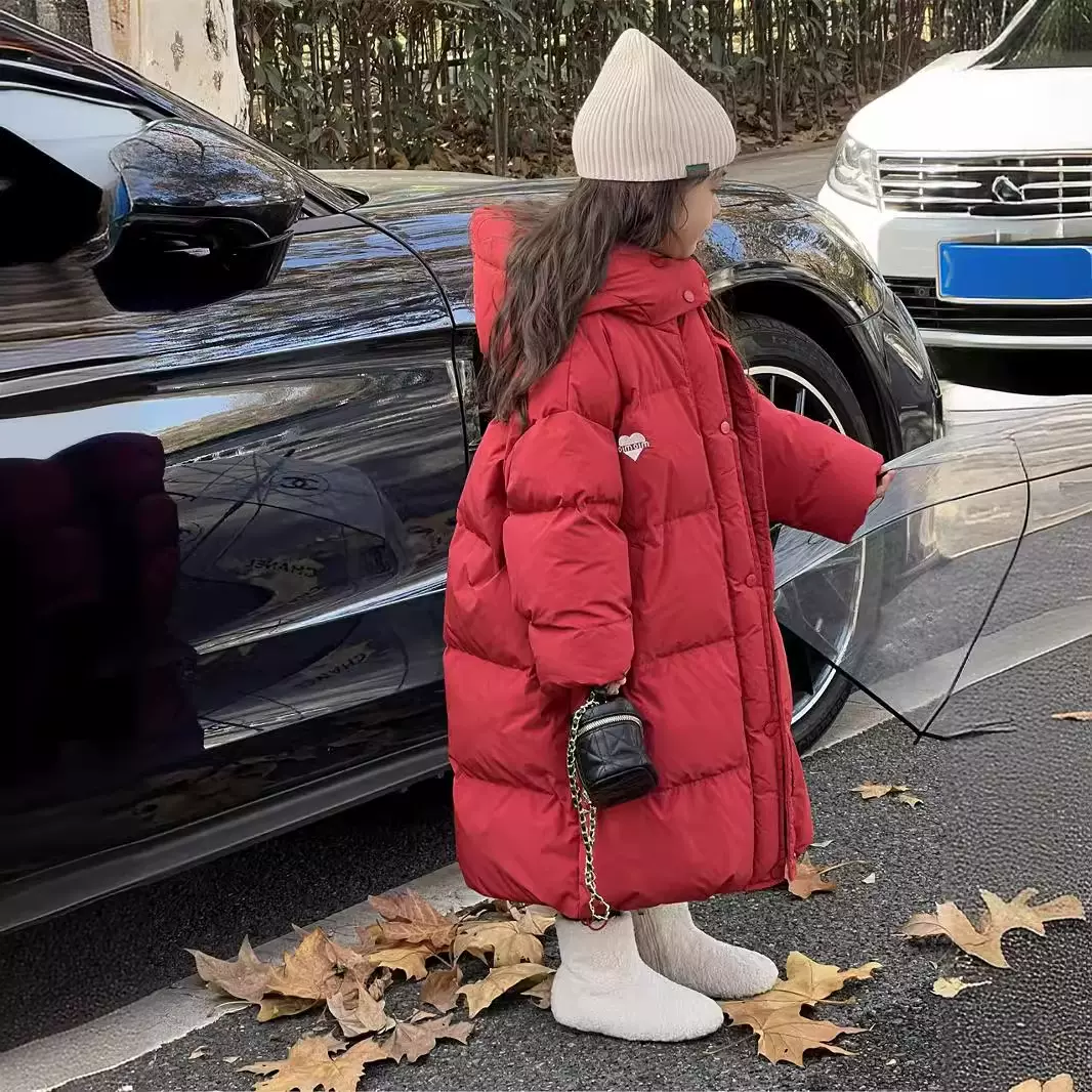 2025新款女童棉服冬季儿童羽绒加长款冬装过膝棉衣中大童棉袄外套