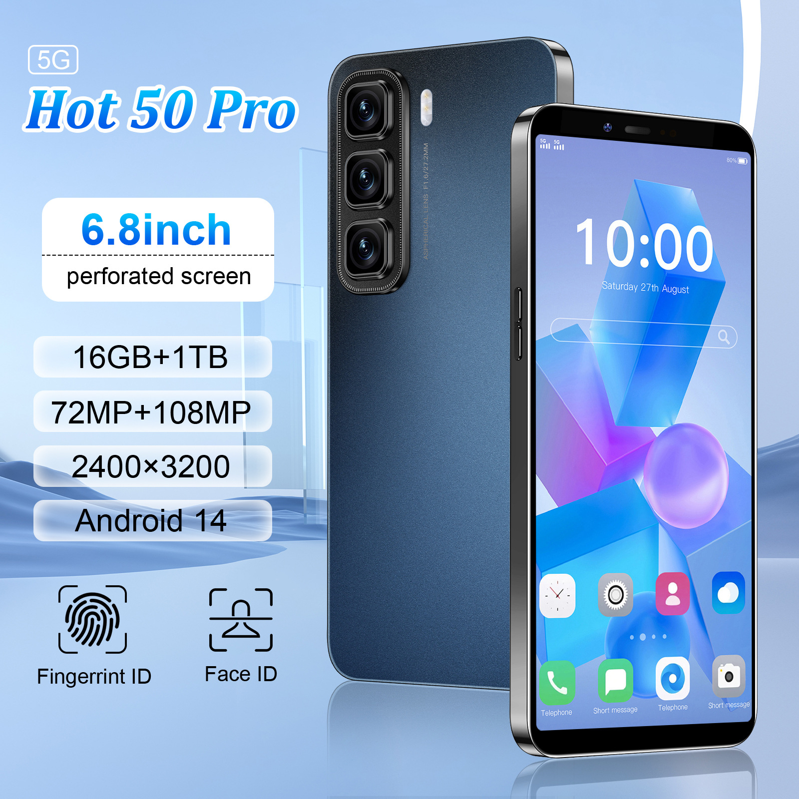 Foreign Trade Smartphone 6.79inch Hd Large Screen 4g Full Network Access Android Phone 3+32Gb Factory Wholesale