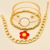 Ring, chain, beaded bracelet, set, European style, suitable for import