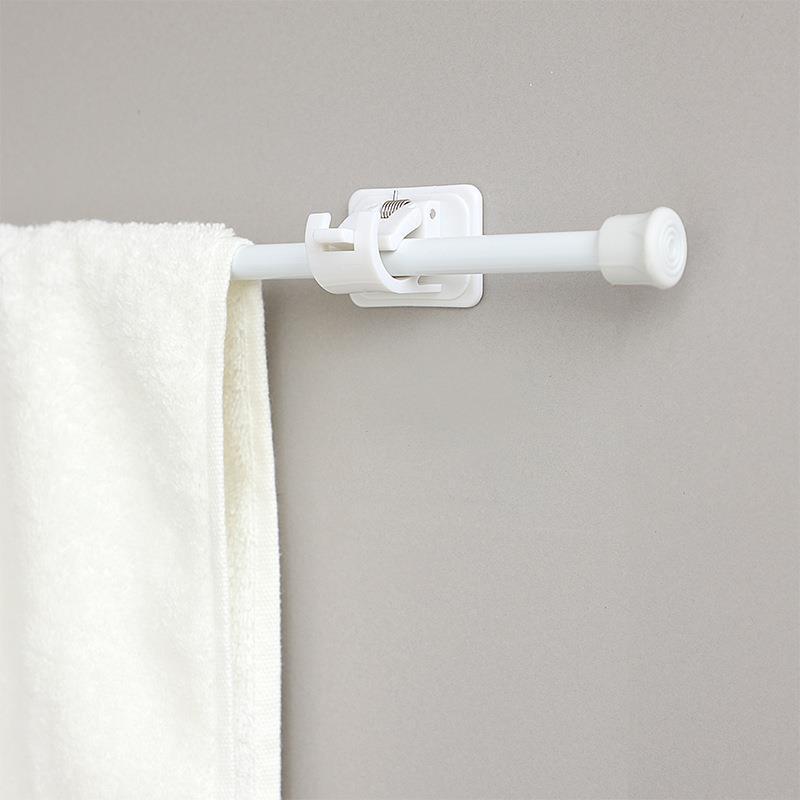Barras retráctiles sin agujeros cortinas de pintura blancas de cocina zapatero barra laminada barra cortina de baño gancho cortina cortina barra cortina fabricantes de marco de soporte image 5