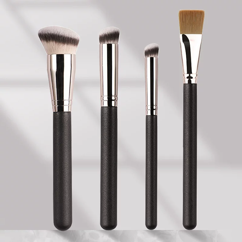 Face Foundation & Concealer Brush Set, Square/Flat/Triangular Heads, Synthetic, 16.3 cm
