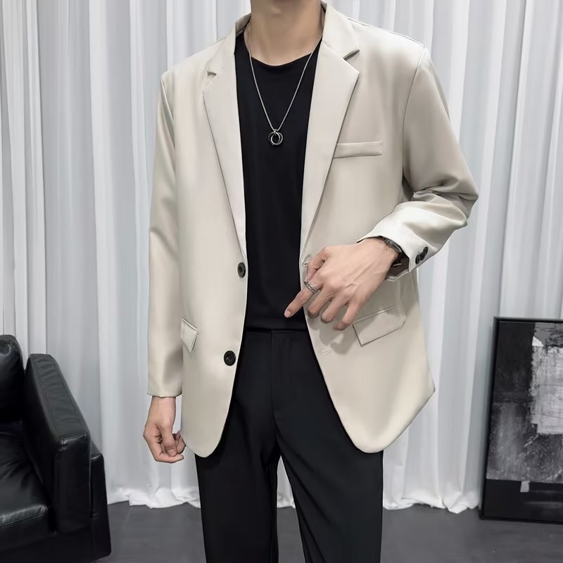 New Ice Silk Long Sleeve Suit Men's Jacket Light Mature Style Short Sleeve Casual Small Suit Summer Thin Single Western Fashion