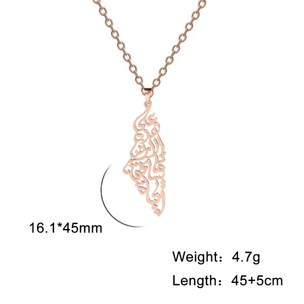 Elegant Map Stainless Steel Plating Necklace display picture 7