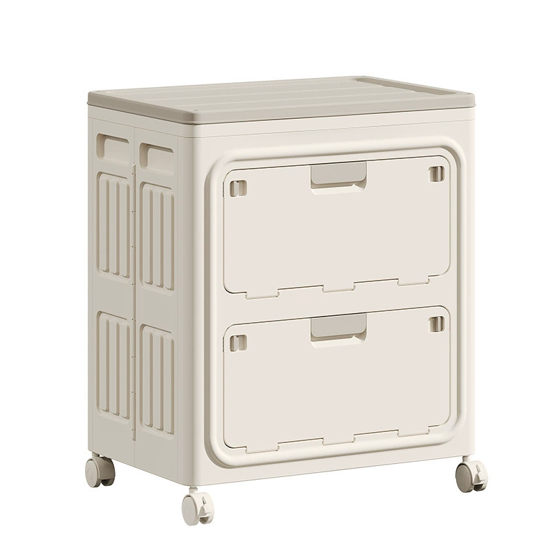 Foldable Storage Box, 56×38×66.5 cm, Single or Double Door, Solid or Transparent