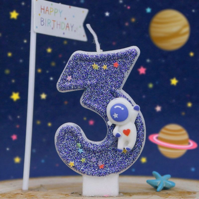 跨境热卖货源亚马逊希音数字生日蜡烛蛋糕派对装饰生日蜡太空人|undefined