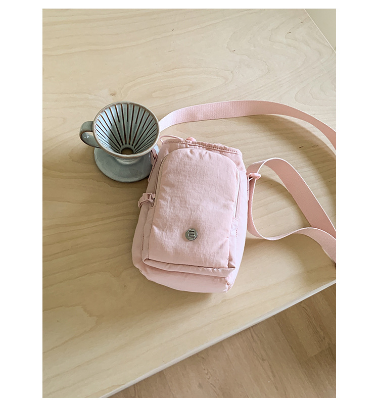 Outdoor portable casual mini single-shoulder bag, simple and versatile drawstring bucket bag, Korean style Instagram niche crossbody women's bag undefined