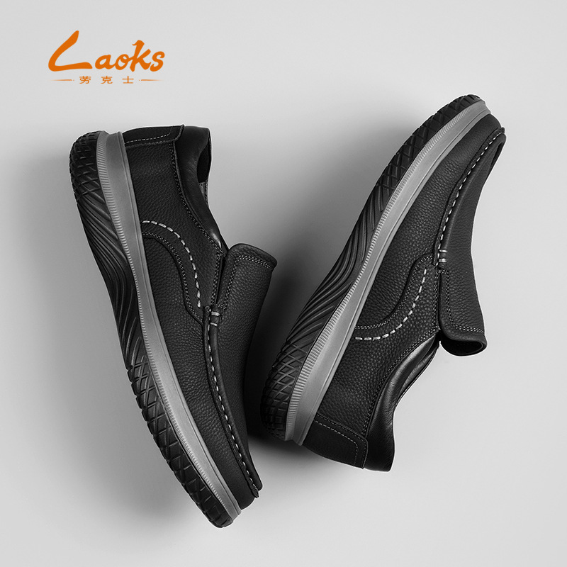 Laoks (laoks) calidad cabeza de cuero hombre zapatos de cuero de negocios suave para conducir zapatos de cuero transpirables image 4