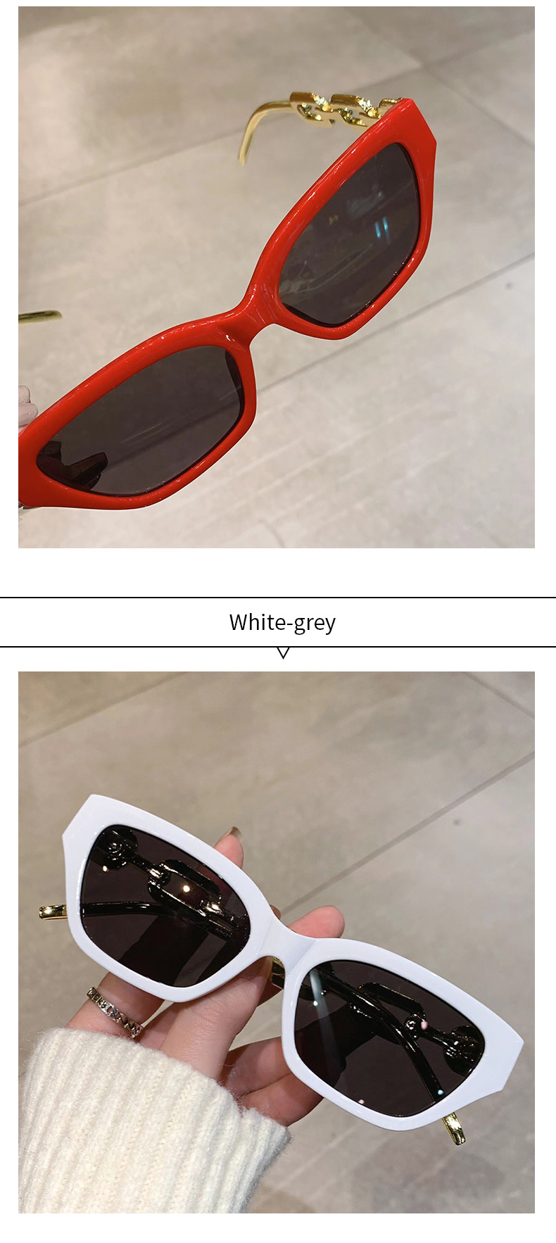 European And American Personalized Hip Hop Sunglasses Leg Chain Sunglasses Fashion Polygonal Small Frame Trendy Street Photography Sunglasses_viptrois.com