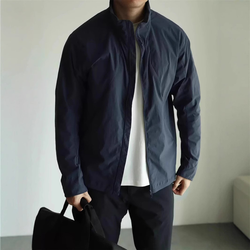 Thin Lightweight Collar Jacket Men's Spring and Autumn New Business Light Mature Style Simple Commuter Jacket Casual Jacket