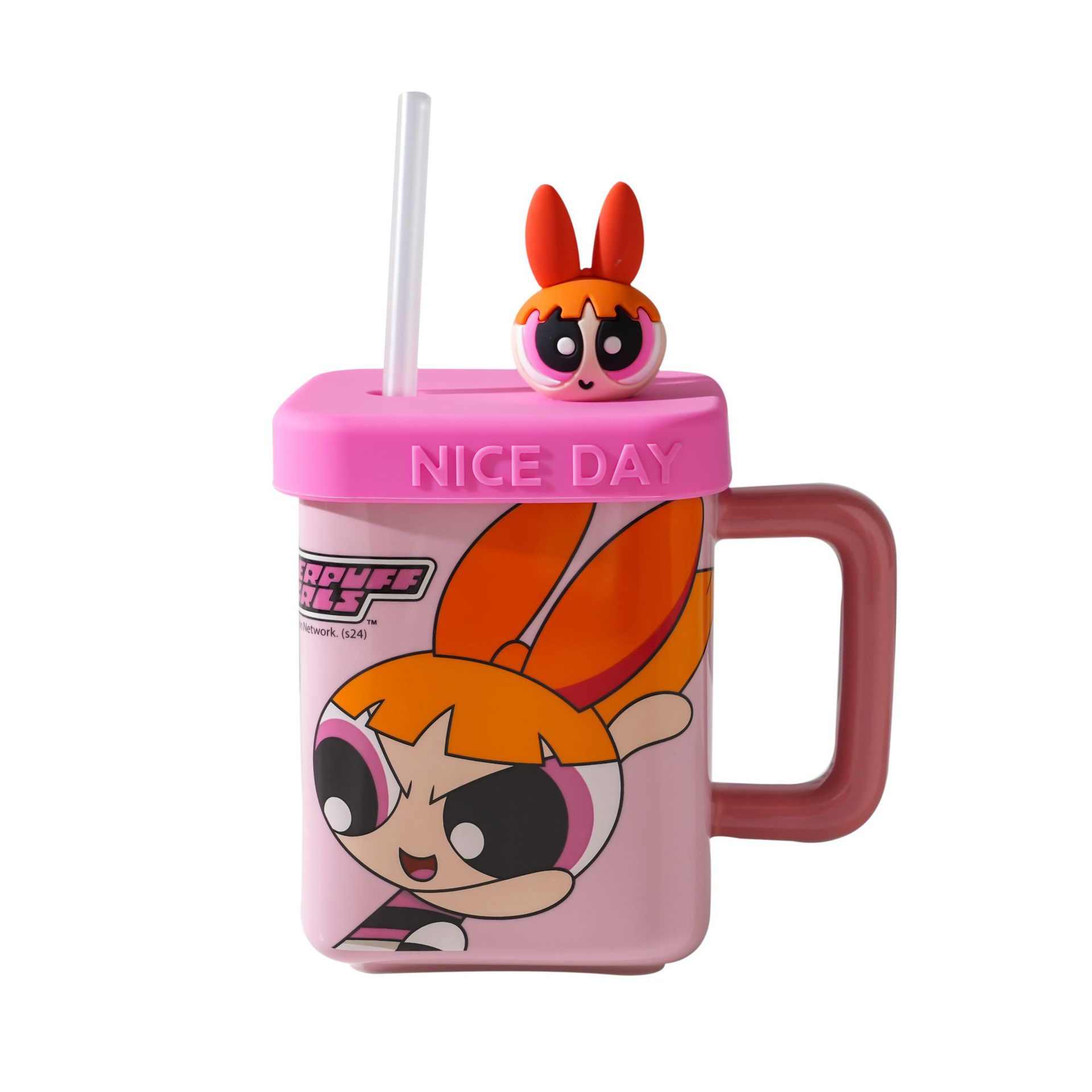 Taza de niña de la policía voladora, taza de café de regalo de alto valor para niñas con tapa, taza de agua de paja de cerámica para parejas en casa