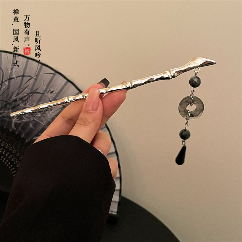 Flores chinas retrógradas flange paso agitando pinzas de cabello de mujer elegante ropa de estilo chino pinzas de cabello de cabello de cabeza trasera pinzas de cabello