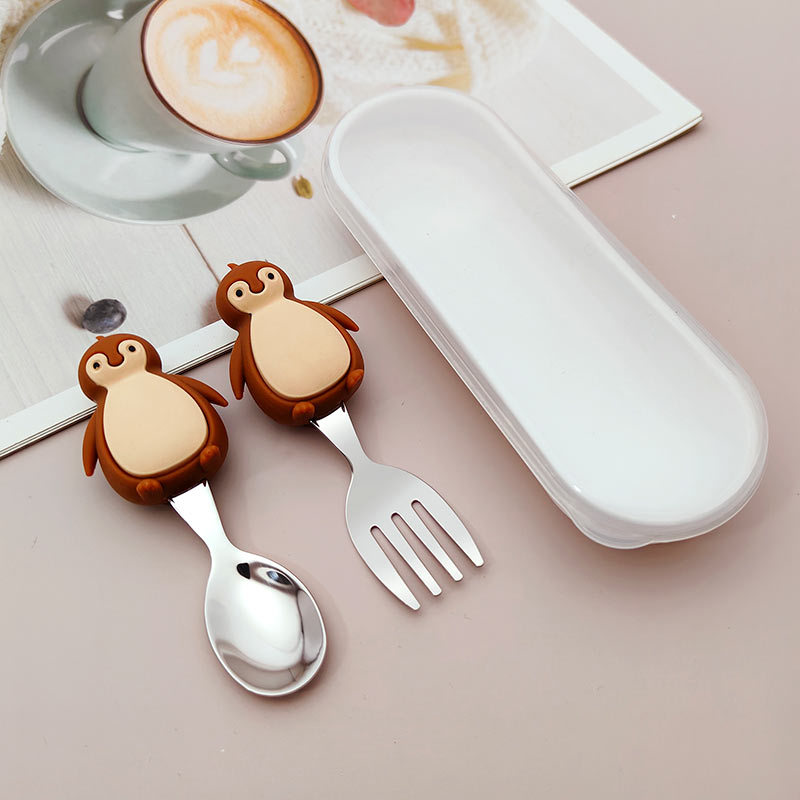 작은 펭귄 304 스푼 포크 박스 세트