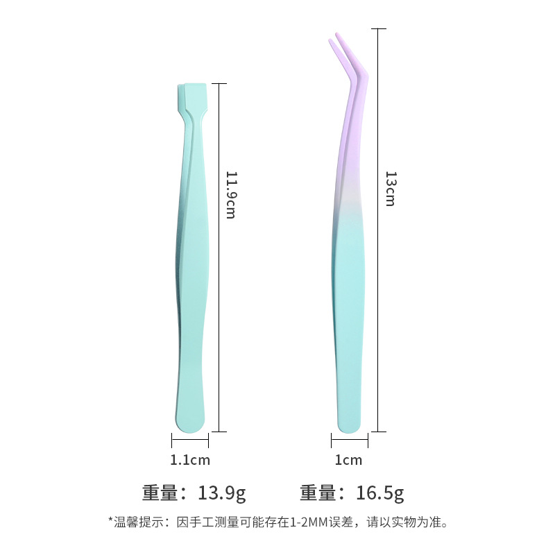 Pegue las pestañas inferiores en un segundo, pinzas, injerto antiadherente de cabeza plana de acero inoxidable, pinzas de pestañas postizas para principiantes
