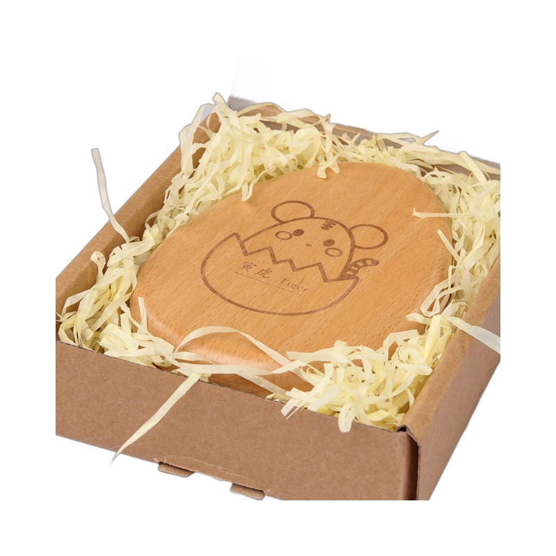 Caja de madera para guardar cabello fetal y dientes de leche, recuerdo creativo de madera con forma de dibujos animados, con forma de huevo del zodiaco para bebés.