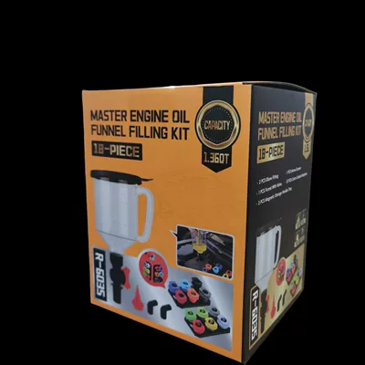 Cross-border 18-piece set of car engine antifreeze and oil filling funnels, universal for multiple vehicle models, portable and all-purpose (Kempinq və səyahət) - 18pcs-orange-cover-color-box
