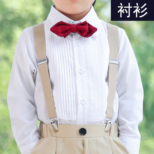 Children's new autumn shirt baby boy Korean style long-sleeved cotton lined shirt stylish innerwear children's clothing spring one piece dropshipping