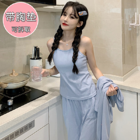 F 3 피스 가슴 패드 838 그레이 블루