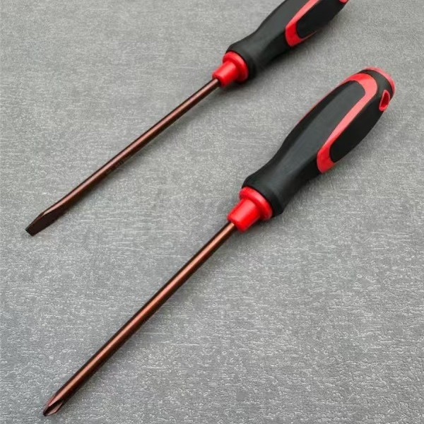 现货批发红黑柄螺丝刀拆机家用维修十字一字强磁螺丝批起子 改锥