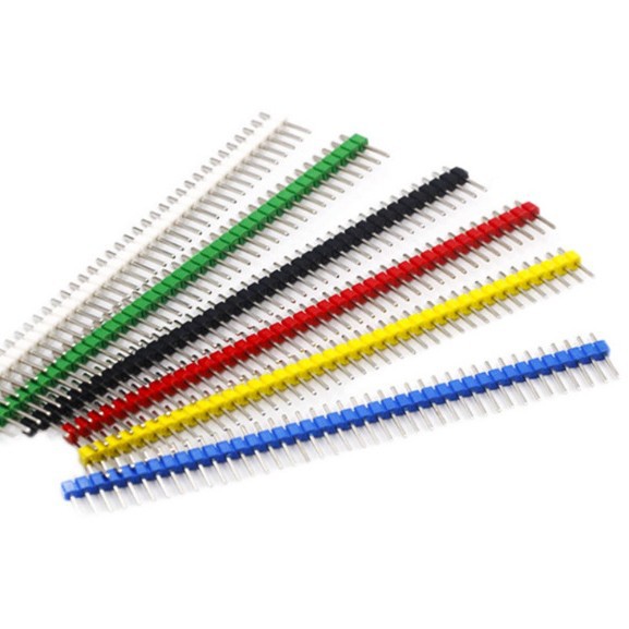 单排排针 2.54mm间距 黄/蓝/白/红/绿/胶 1*40/2*40P 彩色排针