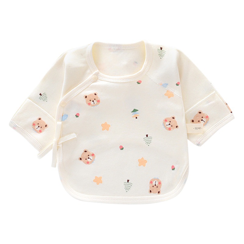 Newborn Four Seasons Half-back Clothing Pure Cotton Class A Boneless Baby's Monthly Clothing Waiting for Production Clothes Baby's Base Clothes