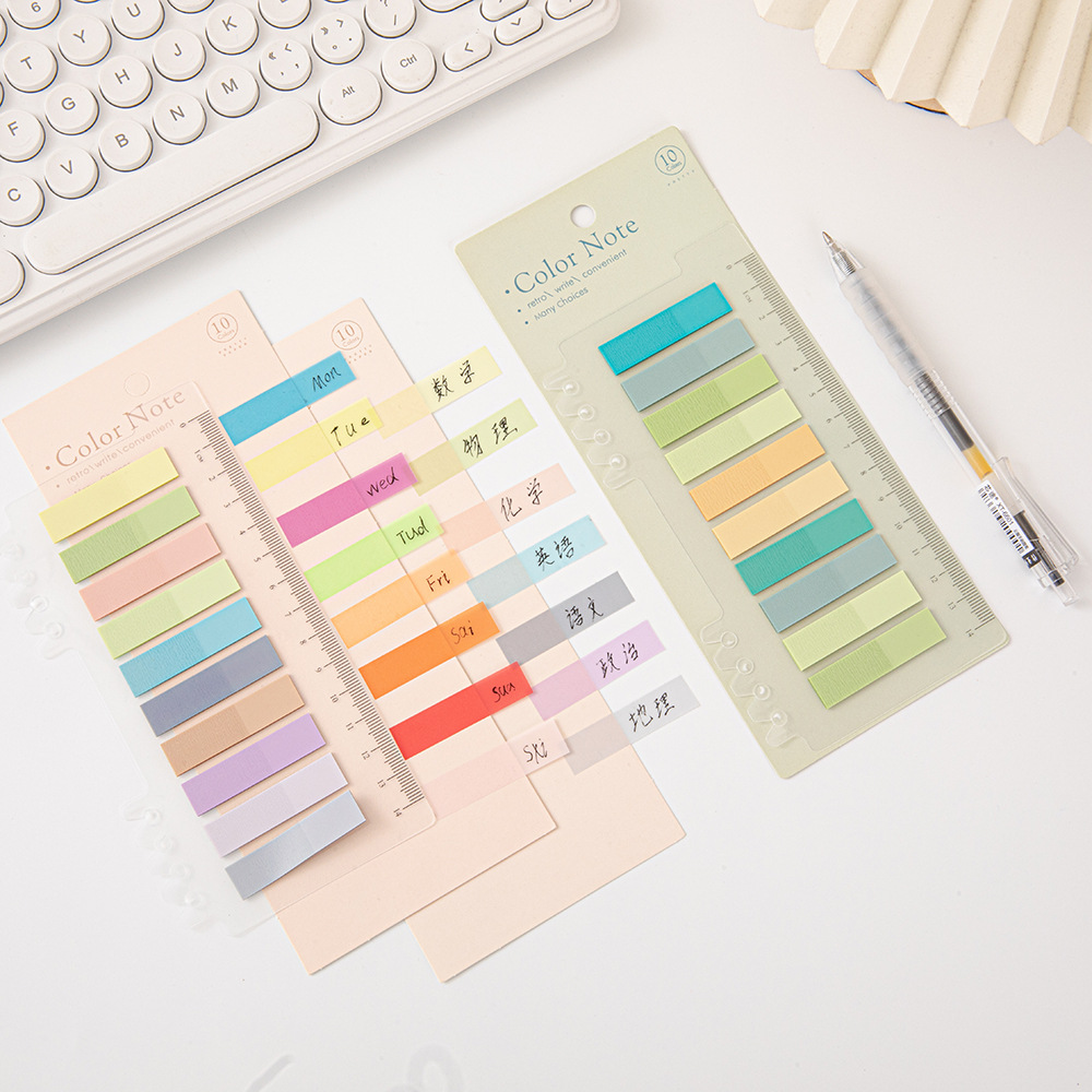 Fabricantes al por mayor PET 10 colores 200 etiquetas de índice transparentes para estudiantes de lectura etiqueta de oficina pegatinas impermeables