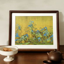 ┈千里江山图新中式玄关客厅铜雕摆台书房办公室摆件铜版画礼