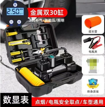Display and Pointer, Vehicle Lighting, Hava nasosu - double-cylinder-digital-display-with-light-tool-box-black