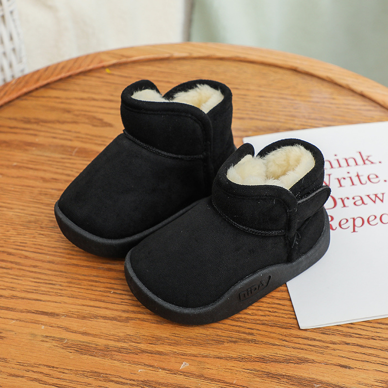 Scarpe invernali per bambini, con suola morbida e spessa, in cotone, con velcro, con parte superiore media, da passeggio_voghion.com