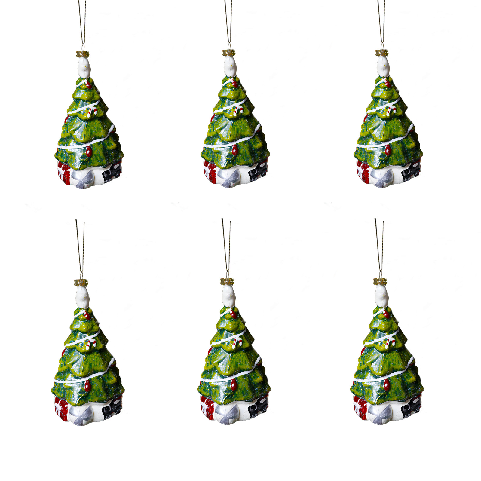 Colgante de Navidad transfronterizo decoraciones de Navidad árbol de Navidad adornos de plástico regalos para niños 6 paquetes al por mayor