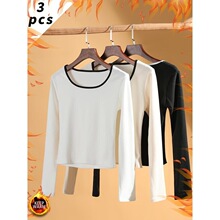 B 26414 Square Neck Long Sleeve Top ײɫ�������� ŷ�������