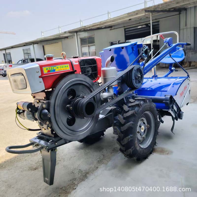 供应柴油手扶拖拉机手扶拖拉机厂家批发15匹电启动手扶旋耕机