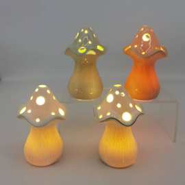 会发光的蘑菇小夜灯创意卧室床头灯ins氛围陶瓷摆件送生日礼物品