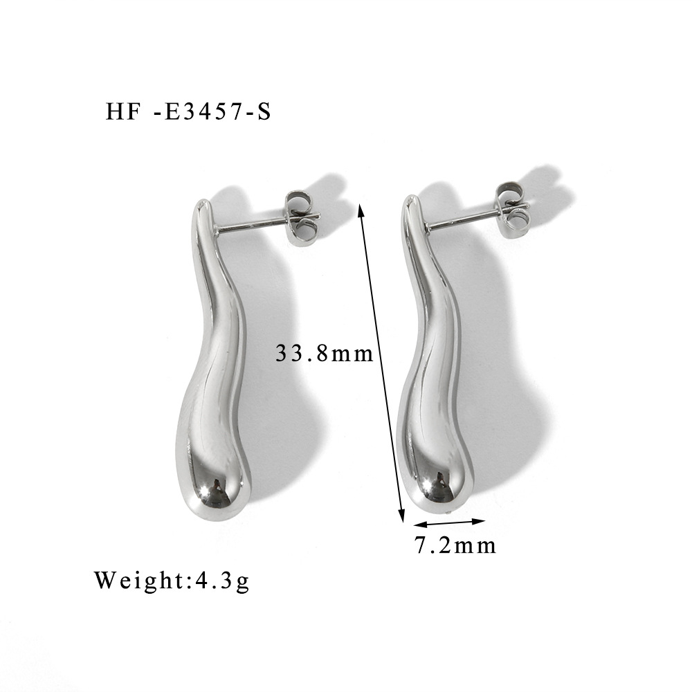 1 Pair Basic Modern Style Classic Style Irregular Geometric Solid Color Plating 304 Stainless Steel 18K Gold Plated Dangling Earrings display picture 5