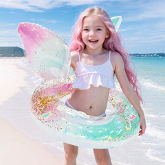 Ins New Fashion Pop Star Rainbow Glitter Mermaid Adult Style with Handle Thick Children's Pocket Ring Wholesale