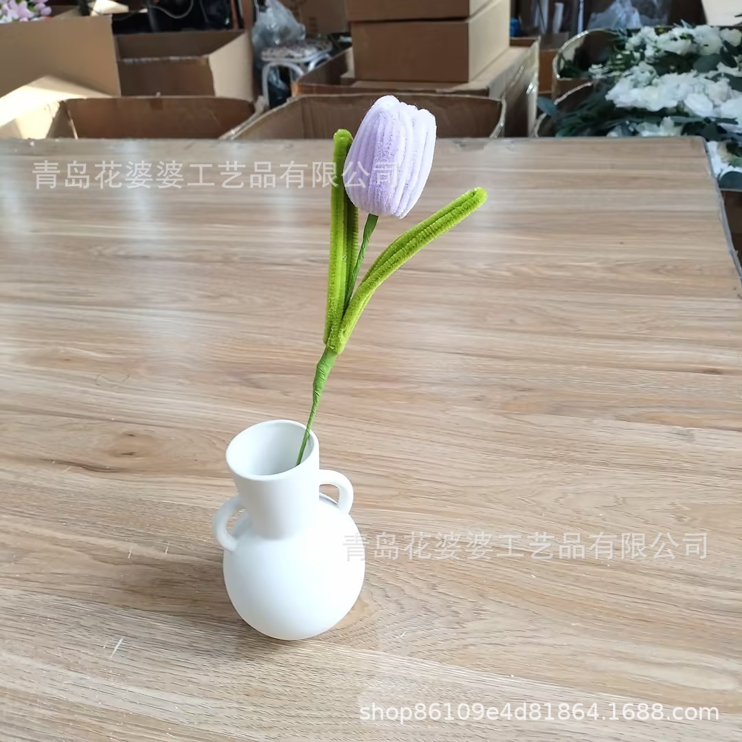 Flores de simulación de palo de torsión al por mayor dulces hechos a mano color flores de tulipanes flores falsas regalos de vacaciones decorativas para el hogar