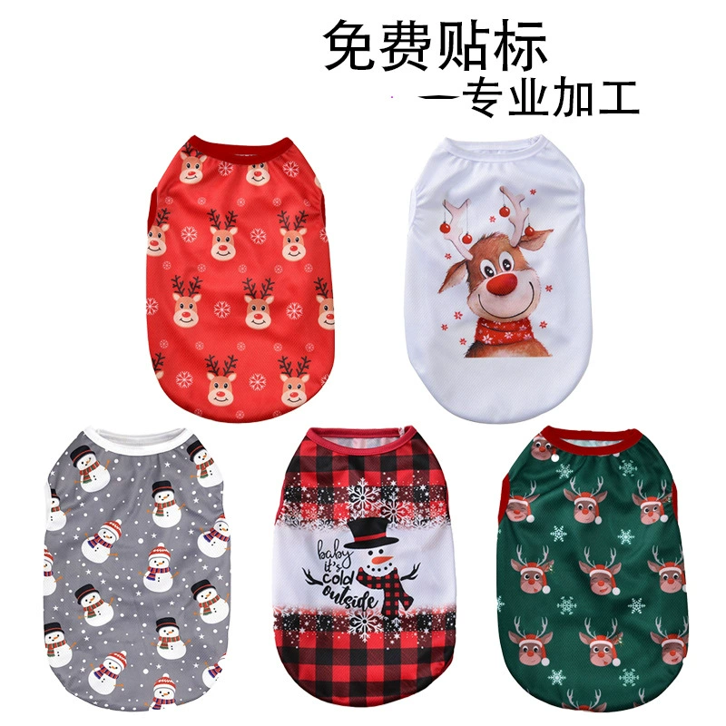 Одежда для домашних животных мода милая праздничная кошка одежда новый рождественский элемент собака жилет для домашних животных фабрика одежды