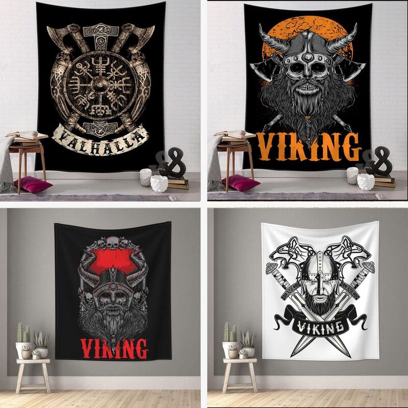 Gobelin Viking Tapestry Retro Mystery Crow Tapestry Wall Hanging Bohemia Tarot Tapestry Living Room
