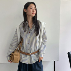 苏奈 韩系格子衬衫外套2025秋季新款设计感衬衣小众上衣tableblue