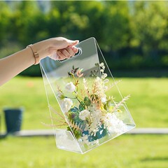 アクリルギフトボックス、高級透明ボックス、520プリザーブドフラワー包装箱、親友の誕生日プレゼント、ポータブルフラワーボックス