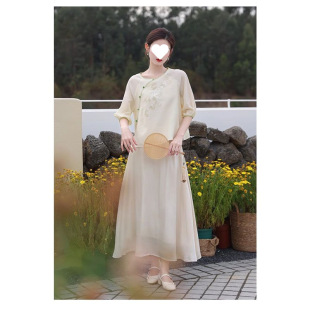 Literary Chinese Style Retro Chinoiserie 2025 Spring and Summer New Tang Suit Improved Version Zen Tea Suit Suit for Women