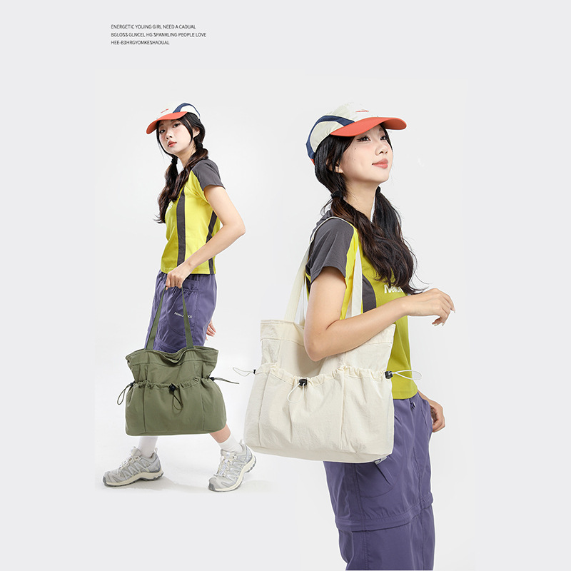 2025 Autumn New Ultra-Light Waterproof Nylon Large Capacity Handbag Simple Commuter Women's Tote Bag - Thumbnail 3