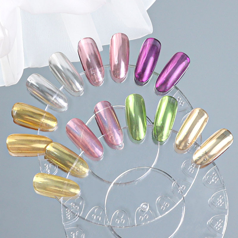 2023 manicuría en línea explosión sólido espejo mágico polvo oro y plata manicuría especial pegamento de esmalte de uñas gancho polvo espejo borde